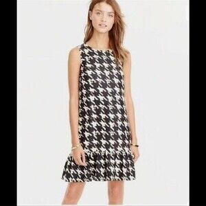 J. Crew 100 Silk Houndstooth Dress